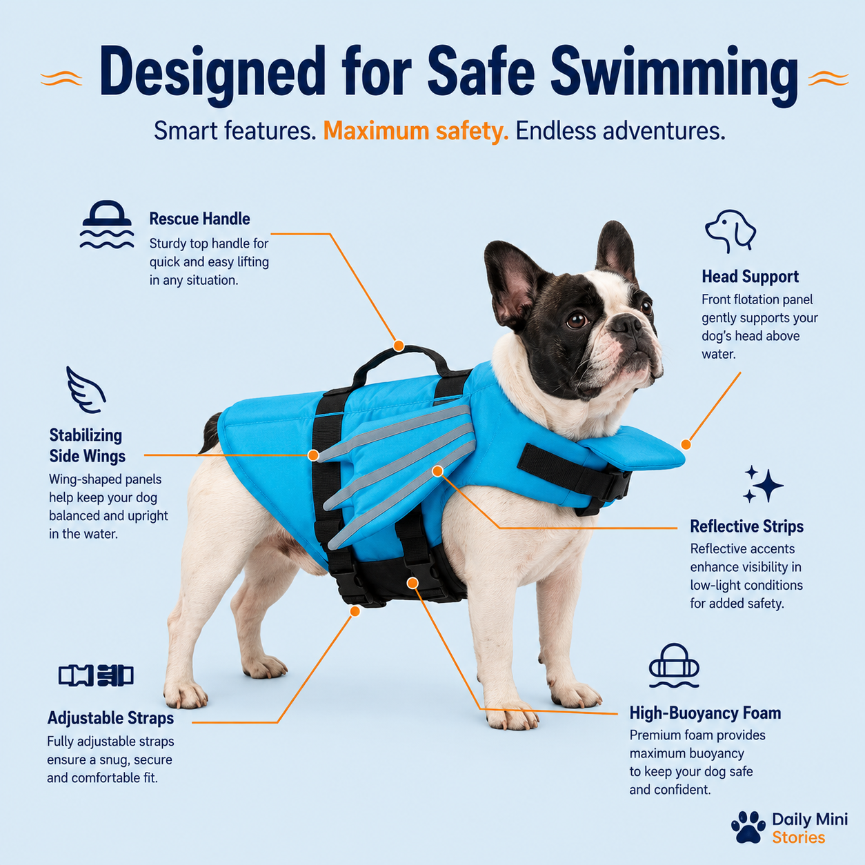 Daily Mini Stories Angel Wings Dog Life Jacket